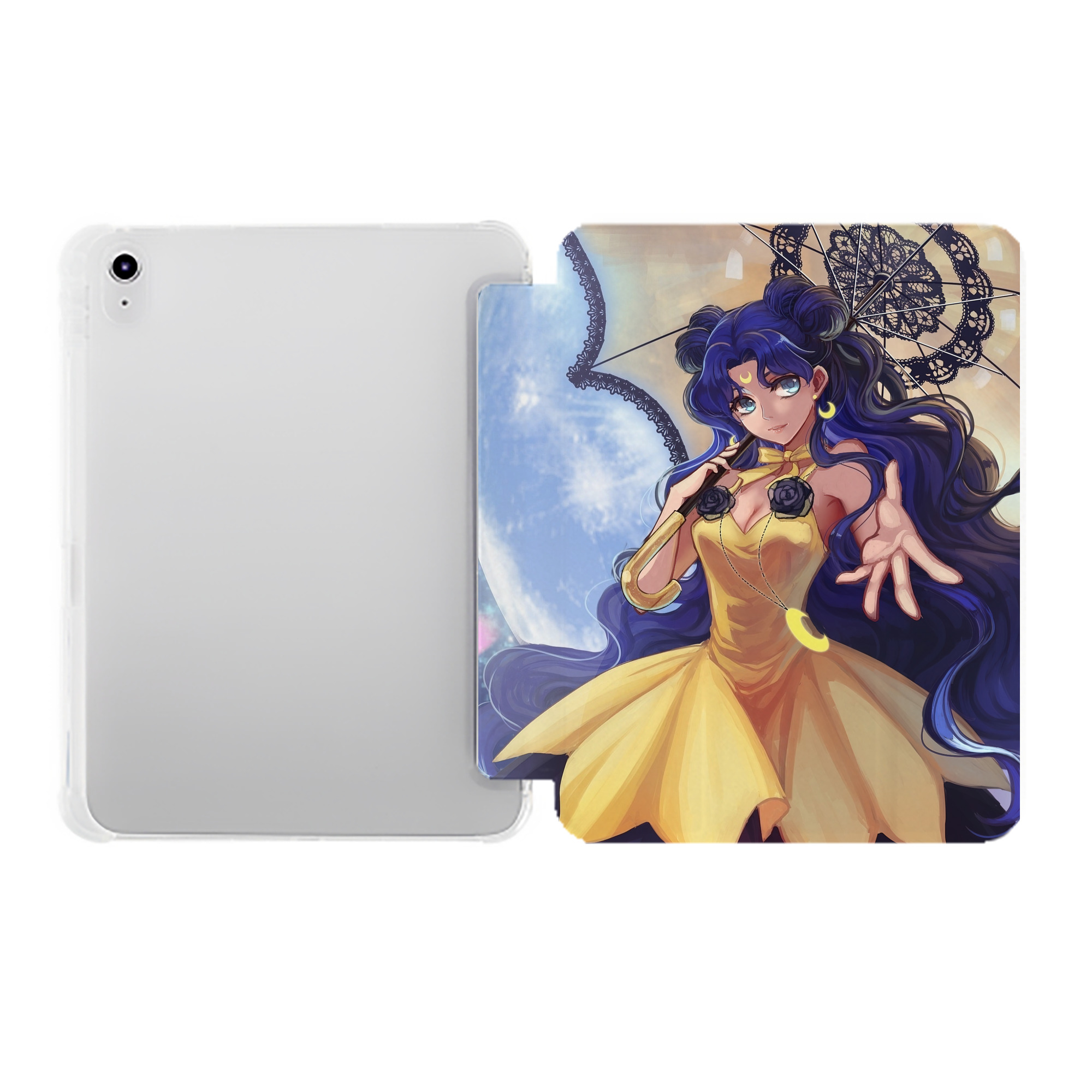 （画像用） 美少女戦士セーラームーン Sailor Moon IPad ケース ペン収納付き 三つ折りスタンド PUレザー×シリコン 対応機種9.5/10.5/10.9インチ